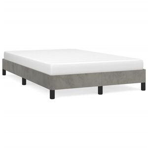 vidaXL Estructura de cama sin colch&oacute;n terciopelo gris claro 120x190 cm