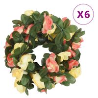 vidaXL Guirnaldas de flores artificiales 6 uds rojo atardecer 250 cm