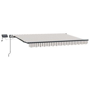 vidaXL Toldo retr&aacute;ctil Gris claro y blanco. 350 x 250 cm