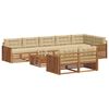 vidaXL Conjunto de sof&aacute;s de exterior con coj&iacute;n 9 pcs Natural y Beige