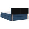 vidaXL Cama con almacenamiento y LED con LED Azul 140 x 190 cm tela