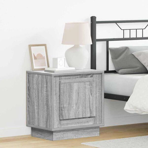 vidaXL Armario de Noche 2 pcs Gris 44 x 34,5 x 45 cm