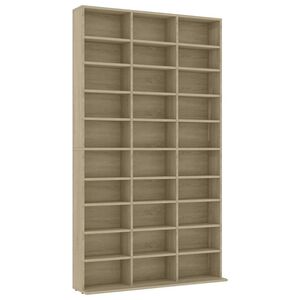 vidaXL Armario para CDs madera contrachapada Sonoma 102x23x177,5 cm