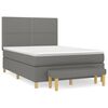 vidaXL Cama box spring con colch&oacute;n tela gris oscuro 140x200 cm