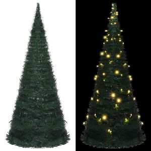 vidaXL &Aacute;rbol de Navidad emergente preiluminado con luces verde 150 cm