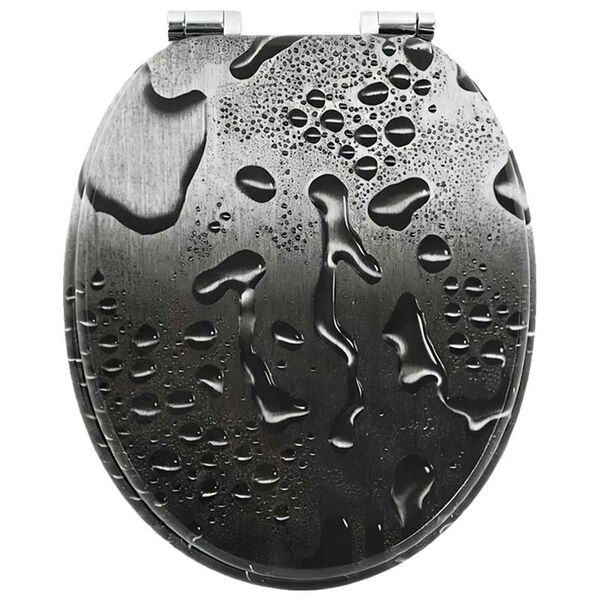 vidaXL Asiento de inodoro de cierre suave Gris 44 x 38 cm