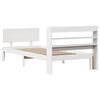 vidaXL Estructura de cama con cabecero madera pino blanco 75x190 cm