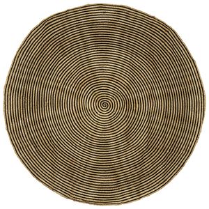 vidaXL Alfombra de &aacute;rea Negro &Oslash; 180 cm yute