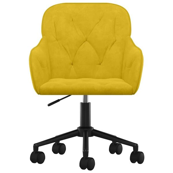 vidaXL Silla de oficina giratoria de terciopelo amarillo