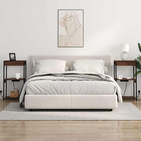 vidaXL Armario de Noche con estante Roble Marr&oacute;n 41 x 31 x 76 cm