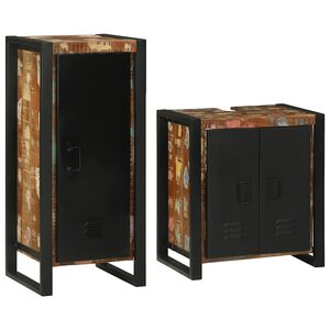 vidaXL Juego de muebles de ba&ntilde;o 2 pcs Madera reciclada maciza