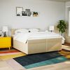 vidaXL Cama box spring con colch&oacute;n tela color crema 200x200 cm