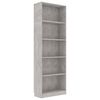 vidaXL Estanter&iacute;a de 5 niveles contrachapada gris hormig&oacute;n 60x24x175cm