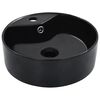 vidaXL Lavabo con rebosadero 36x13 cm cer&aacute;mica negro