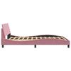 vidaXL Estructura de cama con cabecero Dover terciopelo rosa 120x200 cm