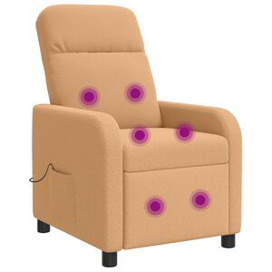 vidaXL Silla de masajes reclinable Beige Boucl&eacute;