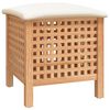 vidaXL Taburete de ba&ntilde;o madera maciza nogal 48x47,5x52 cm