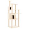vidaXL Rascador para gatos con postes de sisal crema 166 cm