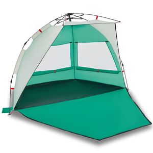 vidaXL Tienda de playa 2 personas impermeable apertura r&aacute;pida verde