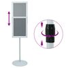 vidaXL Soporte de cartel pedestal Plateado 33 x 33 x 126 cm