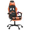 vidaXL Silla gaming con reposapi&eacute;s cuero sint&eacute;tico negro naranja