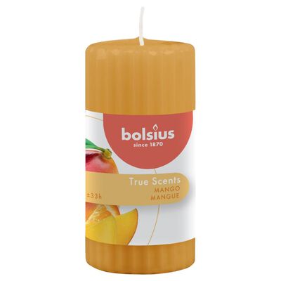 Bolsius Velas perfumadas estriadas 6 uds True Scents mango 120x58 mm