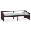 vidaXL Sof&aacute; cama de 3 plazas sin colch&oacute;n marr&oacute;n oscuro 90x200 cm
