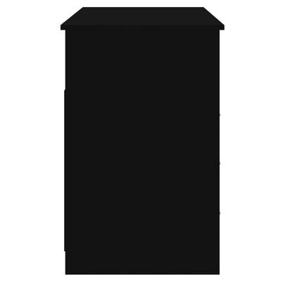 vidaXL Escritorio cajones madera contrachapada negro 102x50x76 cm