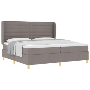 vidaXL Cama con Somier y Colch&oacute;n Gris Oscuro 90x190 cm de Tela Taup&eacute;