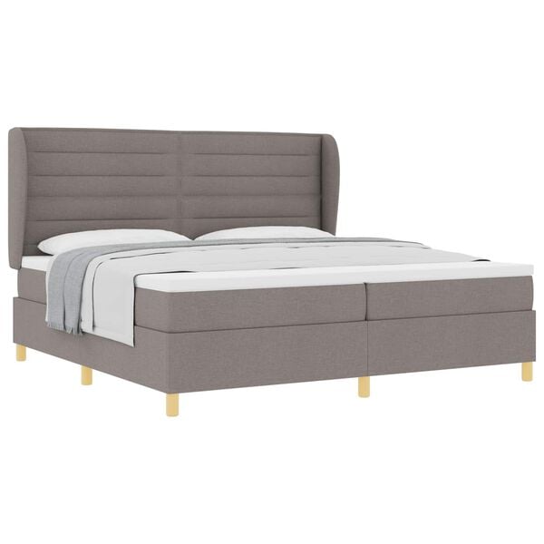 vidaXL Cama con Somier y Colch&oacute;n Gris Oscuro 90x190 cm de Tela Taup&eacute;