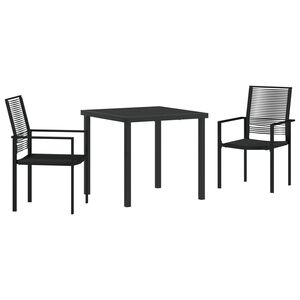 vidaXL Conjunto de Comedor de Jardín 5 pcs Negro