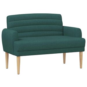 vidaXL Sof&aacute; amoroso con botones acolchados Verde oscuro Tela