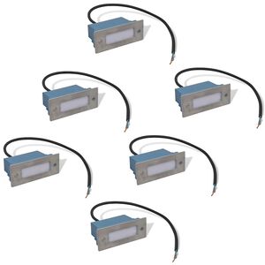 vidaXL Luces LED empotrables para escaleras 6 uds 44x111x56 mm