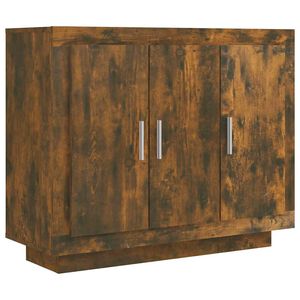 vidaXL Aparador madera contrachapada color roble ahumado 92x35x75 cm
