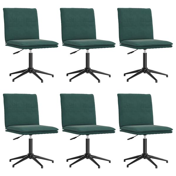 vidaXL Sillas de comedor 6 unidades terciopelo verde oscuro