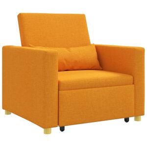 vidaXL Cama Sof&aacute; Desplegable Individual con rueda Amarillo oscuro tela
