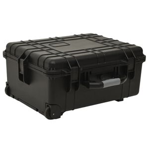 vidaXL Malet&iacute;n de vuelo con ruedas PP negro 58x45x27 cm