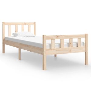 vidaXL Estructura de cama individual pequeña sin colchón madera maciza