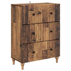 vidaXL Cajonera Madera envejecida 66 x 34,5 x 90 cm