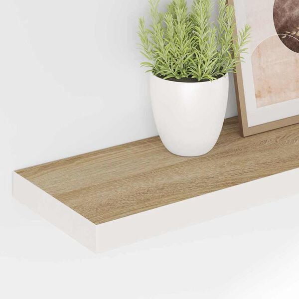 vidaXL Estante flotante pared 4 uds MDF roble y blanco 80x23,5x3,8 cm