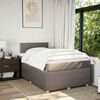 vidaXL Cama box spring con colch&oacute;n tela gris taupe 120x200 cm