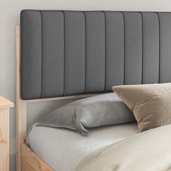 vidaXL Estructura de Cama con Cabecera Tapizada Gris oscuro