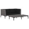 vidaXL Muebles jard&iacute;n 3 pzas rat&aacute;n sint&eacute;tico semicircular gris oscuro