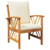 vidaXL Conjunto de sofá de jardín 3 pcs Marrón madera maciza de acacia