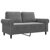 vidaXL Sof&aacute; de 2 plazas de terciopelo gris oscuro 120 cm
