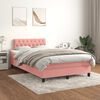 vidaXL Cama box spring con colch&oacute;n terciopelo rosa 120x190 cm