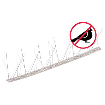 vidaXL Set de 20 hileras pinchos contra pájaros y palomas 5 filas 10 m