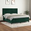vidaXL Cama box spring con colch&oacute;n terciopelo verde oscuro 180x200 cm