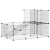 vidaXL Jaula para mascotas de 20 paneles puerta acero negro 105x70x70 cm