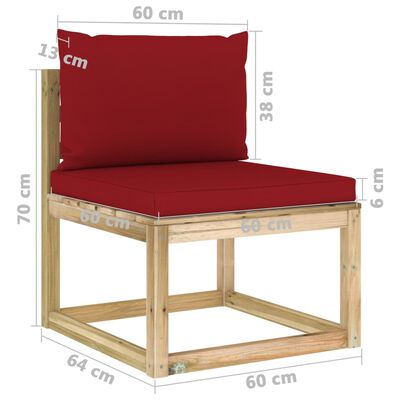 vidaXL Set de muebles de jardín 8 piezas con cojines madera impregnada